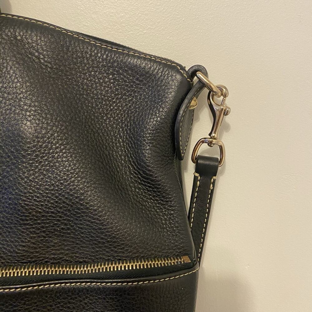 VTG 90s Dooney & Bourke BlackPebble Leather ToteBag Crossbody GoldTone Hardware - Picture 14 of 15